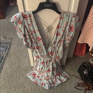 Floral V-Neck Romper
